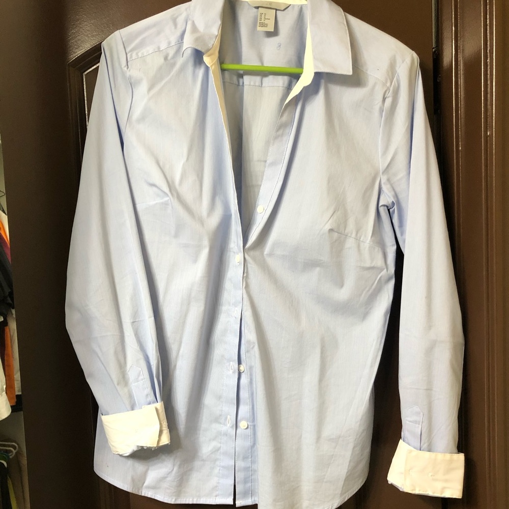 Light blue business casual button up blouse - Picture 1 of 1